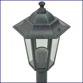 Zestaw 6 zielonych lamp stojących ogrodowych T5-W85