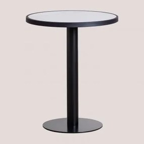 Okrągły Stolik Barowy Ø60 Cm Z Gresu Caramel Biała - Sklum