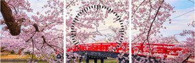 Obraz - Hirosaki, Japonia (z zegarem) (90x30 cm)