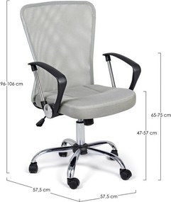 Jasnoszare tapicerowane krzesło biurowe Brisbane – Yes Everyday