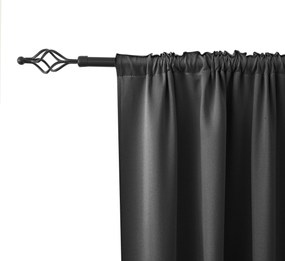 Czarna zasłona OXFORD 140x250 cm Zawieszanie: Metalowe pierścienie