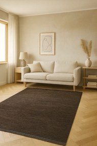 Brązowy prostokątny dywan z frędzlami Z1-F69