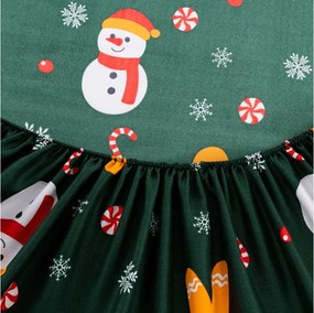 PrzytulneMieszkanie.pl Prześcieradło z mikrofibry SNOWMAN AND GINGERBREAD zielone 90x200 cm