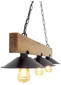 Czarno-naturalna lampa wisząca – Opviq lights