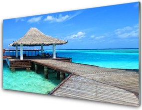 Szkło do Kuchni na Ścianę Most Nad Morskim Brzegiem