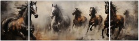 Obraz - Obraz olejny przedstawiający konie (170x50 cm)