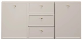 Komoda wisząca Lorini 150 cm z szufladami - kaszmir / złote uchwyty