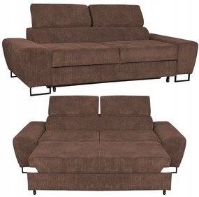 Sofa kanapa Savio salon Family meble brąz sztruks reg zagłówek