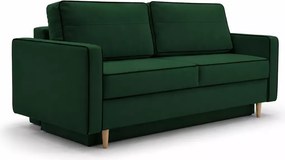 Kanapa Latina 3-osobowa z funkcją spania i pojemnikiem – welurowa sofa DL 190x152, styl skandynawski