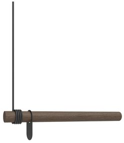 Brązowy wieszak ścienny z litego drewna dębowego 50 cm Swing – LIND DNA