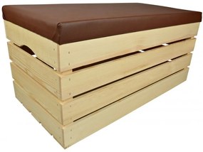 Pufa kufer skrzynia drewniana sosnowa siedzisko 80cm naturalna