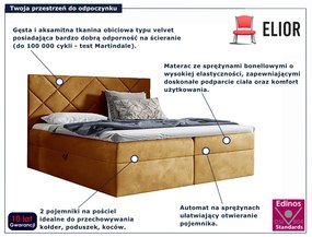 Żółte łóżko pikowane z pojemnikiem 5 rozmiarów G3-D00