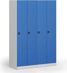 Metalowa szafka ubraniowa S1, 2-drzwiowa, 1850 x 600 x 500 mm, zamek kodowy, drzwi czerwone