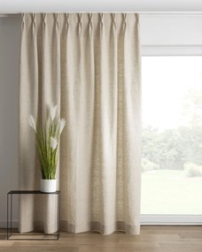 Zasłona na haczykach flex podwójnych kolor beżowy tkanina strukturalna
