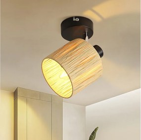 Ceiling Spot 1 Flame Black E14 Natural Paper Lampa sufitowa Sypialnia