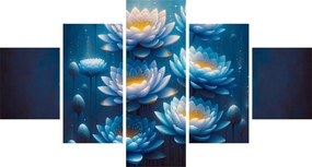 Obraz - Lilie wodne pod powierzchnią (125x70 cm)