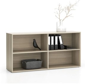 Regał biurowy LAYERS, długi, 2 półki, 1582 x 400 x 777, dąb naturalny