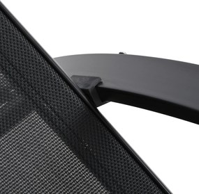 Outsunny Zestaw leżaków ogrodowych z stolikiem 2 sztuki Oddychająca tkanina Stabilna konstrukcja Czarny | Aosom PL