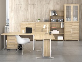 Regał do biura z drzwiami i szufladami Prima dąb sonoma