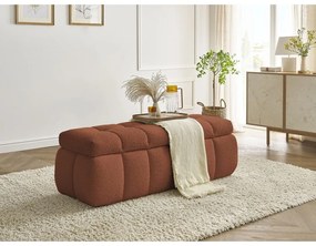 Ceglasta ławka z materiału bouclé Mont Blanc – Bobochic Paris