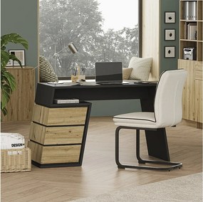 Biurko antracyt/dąb 105x50x75 okaro