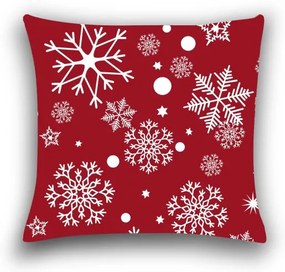 Poszewka na poduszkę z mikrofibry SNOWFALL 45x45 cm, czerwona