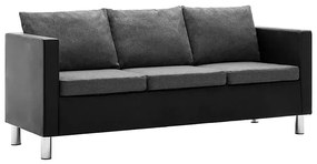 Atrakcyjna 3-osobowa sofa Karlo 3Q - czarno-jasnoszara