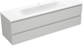 Mexen Orio szafka łazienkowa 160 cm z umywalką Vela, 2 szuflady, szara mat/biała mat - 91A10-16047-2-BFF62-W23M01