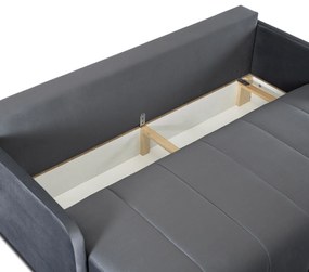 Sofa Rozkładana z Funkcją Spania IBIZA Dwuosobowa Szara Nowoczesna do Salonu