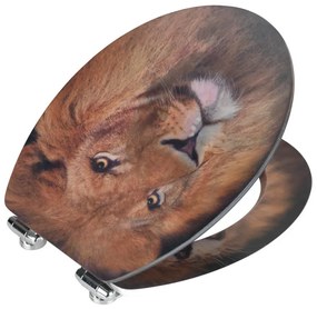 Deska sedesowa z obrazkiem 3D z łatwym domknięciem Wenko Lion, 44,5x38 cm