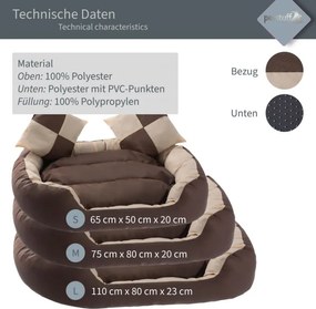 Petstuff Legowisko dla psa, kremowe / brązowe, 65 x 50 x 20