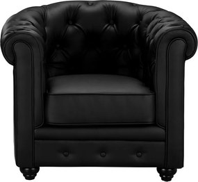 Komplet 2 foteli CHESTERFIELD -Z ekoskóry - Czarny