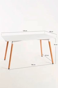 Prostoktny stó wieowy 120 x 80 cm