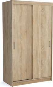 Szafa Przesuwna NICOLA 120 cm z Lustrem Szafa Dwudrzwiowa Dąb sonoma