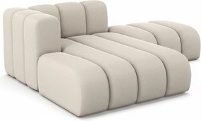 Szezlong z pufą Grand, tkanina Salvador, Beżowy, Lewy