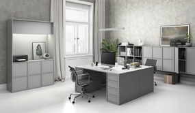 Regał FRAME, wysoki, 2 kolumny, 2162 x 872 x 450 mm, szary