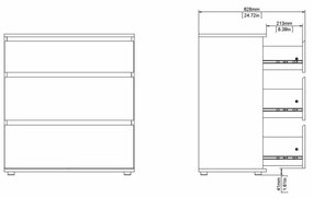 Niska komoda w dekorze dębu 77x84 cm Nova – Tvilum
