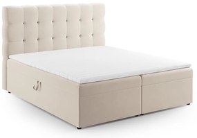 Beżowe łóżko boxspring ze schowkiem 180x200 cm Bali – Cosmopolitan Design
