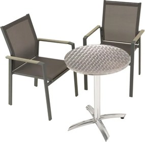 Zestaw ogrodowy stolik bistro i 2 krzeseła, szary