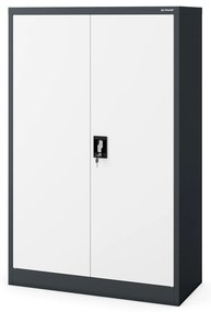 Szafa biurowa na dokumenty metalowa antracytowo-biała: KEVIN, 900 x 1400 x 400 mm