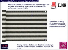 Antracytowo-biały parawan balkonowy - Lokik