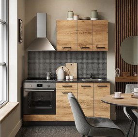 Pojedyncza kuchnia złoty dąb power/antracyt 160x46x81.6 r-line