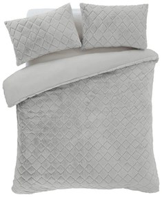 Szara pościel dwuosobowa z mikropluszu 230x220 cm Cosy Diamond – Catherine Lansfield