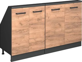 Szafka kuchenna na dach skośny złoty dąb energetyczny 140x46x81.6 r-line