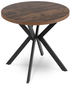 Stół Okrągły Rozkładany DORIAN 80-160 cm Dąb Rustykalny/Czarny Nowoczesny Loft