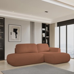 Masseno Narożnik NUVIRA z funkcją spania i pojemnikiem na pościel Narozniki L, Rozkładana sofa - Miedziany, QUELLE 54