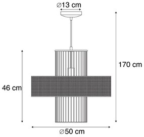 Designerska lampa wisząca złota z czarnym 50cm - TessDesignerski Oswietlenie wewnetrzne