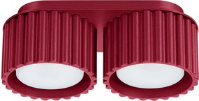 Lampa Sufitowa Minimalistyczny Aura, Aluminium - 2 Źródło - L.21 X H.12 Cm - Burgund