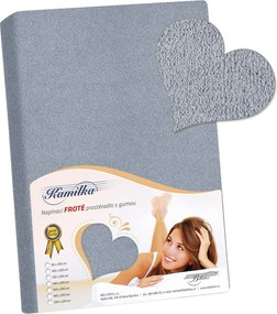 Prześcieradło frotte Kamilka niebieskoszary, 100 x 100 cm