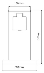 Słupek Ogrodowy Electric 20cm 2 Gniazda, słupek na kontakt, gniazdko